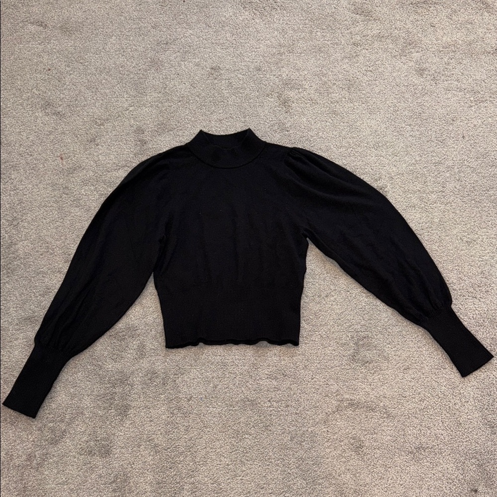 Express Mock Neck Balloon Sleeve Sweater Top